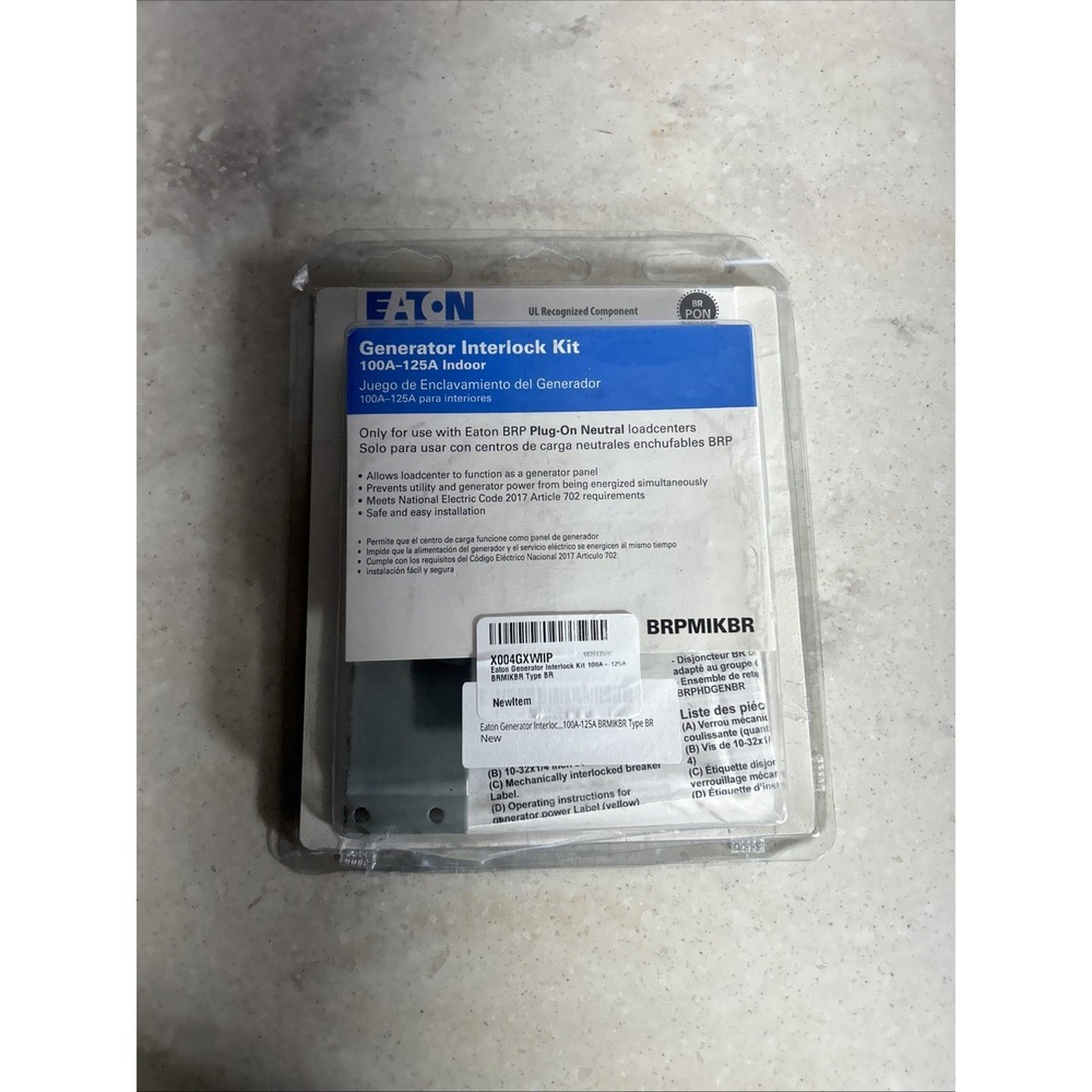 Eaton BRPMIKBR Generator Interlock Kit 100-125A - NEW